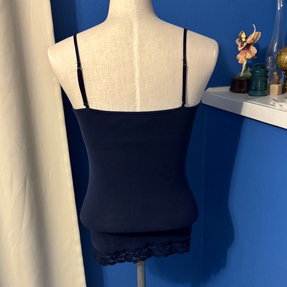 American Eagle Outfitters Navy Lace Trim Tank Top - Picture 2 of 7
